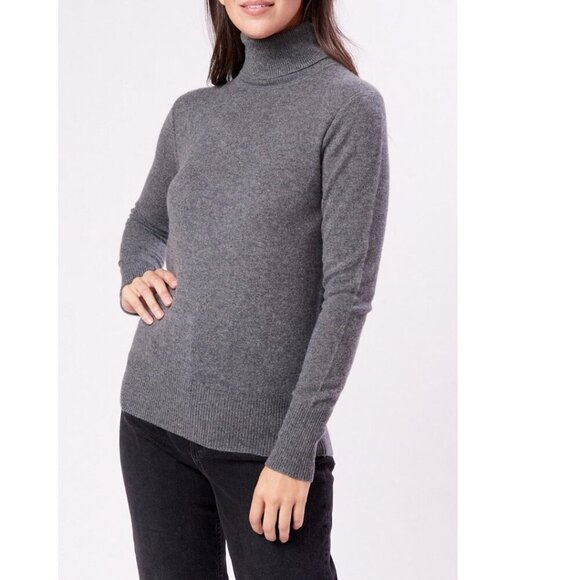 Equipment Delafine Cashmere Sweater Womens Gray Turtleneck Lightweight - Picture 6 of 10